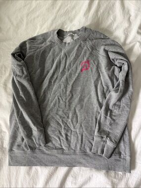 Peloton Gray Crewneck Sweatshirt with Pink Logo